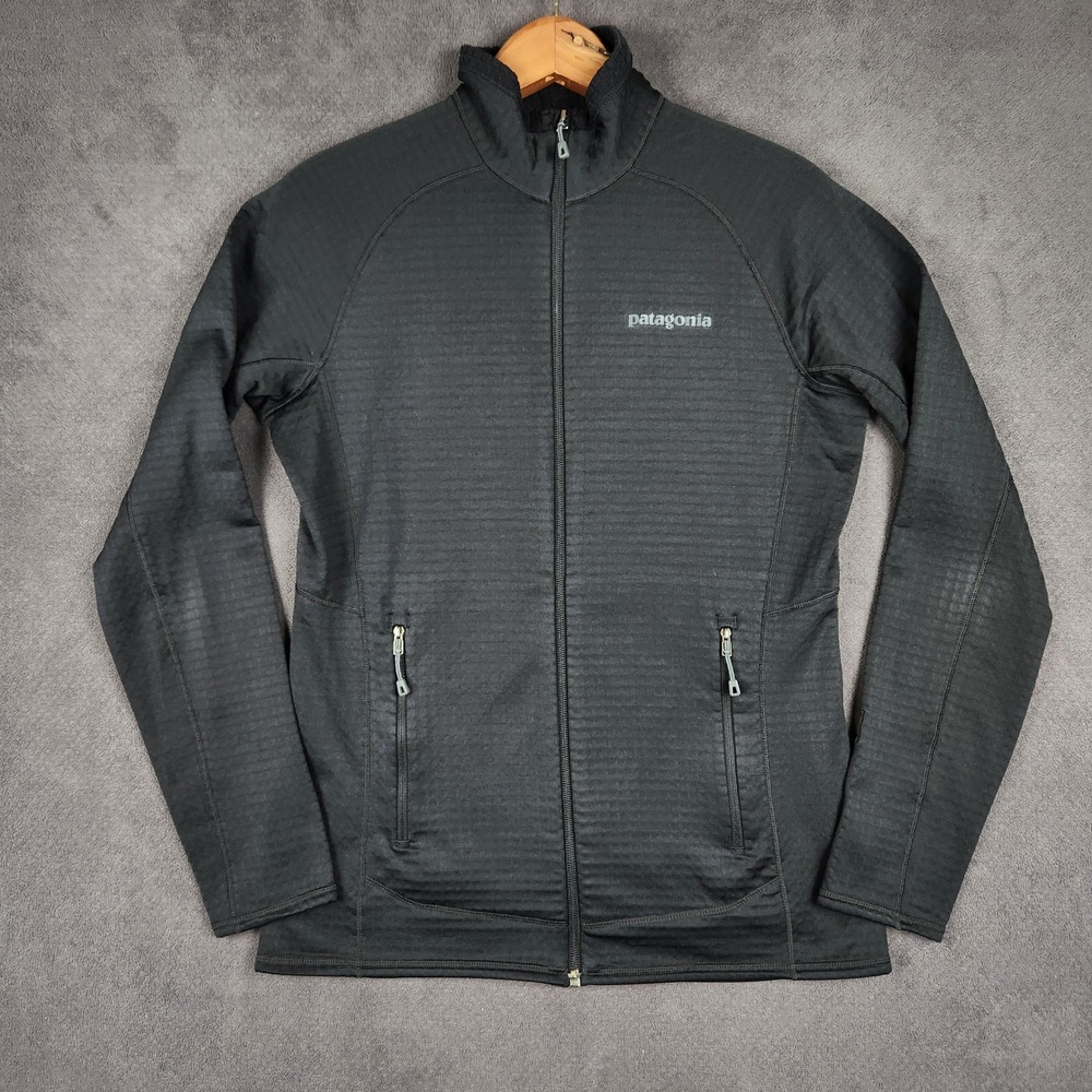 Patagonia R1 Full Zip Jacket Womens Small Black Polartec Grid Fleece 40138